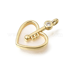Pendentifs en laiton zircon cubique transparent&nbsp;CU-CBAF50C-13G