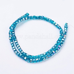 Chapelets de perles en verre électroplaqué&nbsp;X-EGLA-R030-6x6mm-14