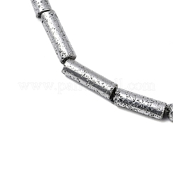 Brins de perles de pierre de lave naturelle galvanisées&nbsp;G-K388-03B-03