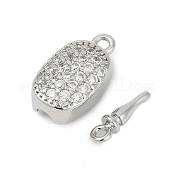 Fermoirs en laiton micro pavé de zircone cubique transparente&nbsp;KK-P291-38P