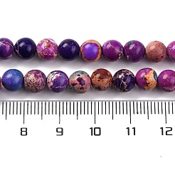 Brins de perles de jaspe impérial/régalite naturelle teintée/jaspe sédimentaire marin&nbsp;G-B124-C02-09