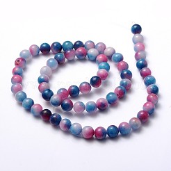 Gefärbt natürlichen weißen Jade Perlen Stränge&nbsp;JB6mm-M