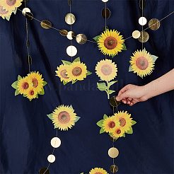 Sonnenblumengirlande aus Ahademaker-Papier&nbsp;HJEW-GA0001-17