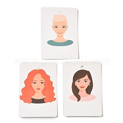 112 espositore rettangolare con motivo a ragazza per orecchini&nbsp;DIY-PH0013-45