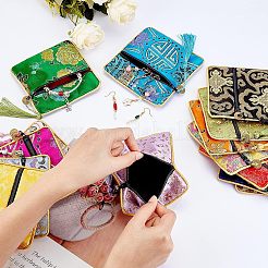 14 stücke 14 farben chinesische brokat quaste reißverschluss schmuck tasche geschenk beutel&nbsp;ABAG-NB0001-21