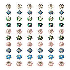 60 Stück 10-teilige Legierungs-Emaille-Perlenkappen&nbsp;FIND-YS0001-16