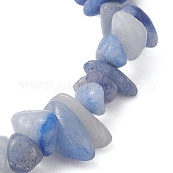 Gefärbte und erhitzte Stretch-Armbänder mit natürlichen blauen Aventurin-Chip-Perlen für Männer und Frauen&nbsp;BJEW-JB12089-02