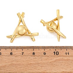 Dreieck mit runden Messing-Ohrsteckern&nbsp;EJEW-R025-06G