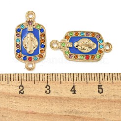 Legierung Micro Pave bunte Zirkonia Saint Connector Charms mit Emaille&nbsp;FIND-Z061-06G-01