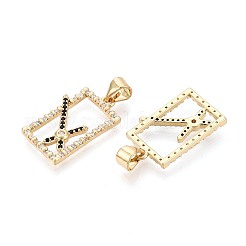 Ottone micro spianare pendenti zirconi&nbsp;KK-T080-80G