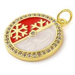 Weihnachtsserie Messing Micro Pave Zirkonia Anhänger&nbsp;KK-S401-03G-B
