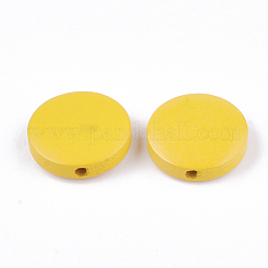 Perles de bois naturel peintes&nbsp;WOOD-S049-02C-M