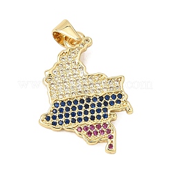 Pendenti in zirconi cubici colorati in micro pavè di ottone&nbsp;CU-CBA3C32-03G