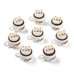 30 Stück Harz-Modellornamente in Kaffee- und Katzenform&nbsp;DIY-CJ0003-27