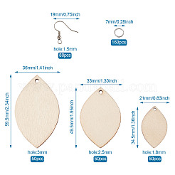 DIY-Sets zur Herstellung unfertiger Ohrringe aus Holzanhängern&nbsp;DIY-YS0001-16
