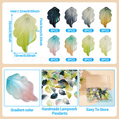 64pcs 8 Farben handgemachte Bunte Malerei-Anhänger&nbsp;LAMP-TA0001-82