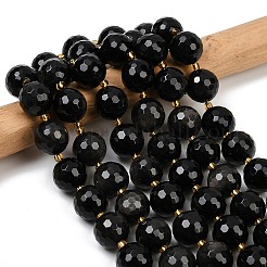 Natürliche silberglänzende Obsidian-Perlenstränge&nbsp;G-C249-A01-16mm