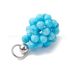 Pendenti con perline rotonde sfaccettate in magnesite naturale tinta&nbsp;PALLOY-MZ00986