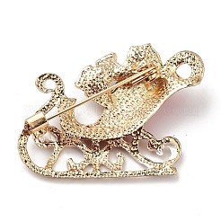 Pin de esmalte de trineo navideño con rhinestone&nbsp;XMAS-PW0001-256
