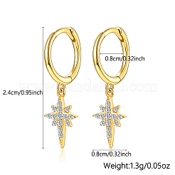 Boucles d'oreilles étoile en argent s925 avec zircone&nbsp;IY6510-1