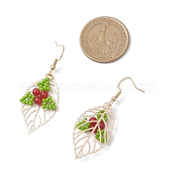 Blatt 304 Edelstahl Glas Ohrhänger&nbsp;EJEW-MZ00624