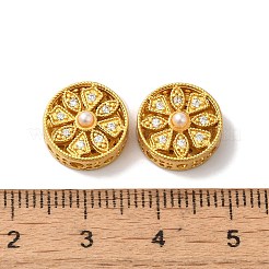 Perlas de circonio cúbico de latón hueco chapado en estante&nbsp;KK-K381-21D-MG