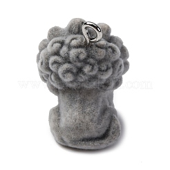 Pendentifs en résine en forme d'animaux floqués&nbsp;FIND-S001-06B