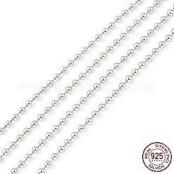 925 chaîne à billes en argent sterling plaqué rhodium anti-ternissement&nbsp;STER-F052-13P