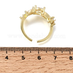 Anneaux ouverts de manchette en laiton à micro-pavé de zircone cubique&nbsp;CU-CBA108A-13G-02