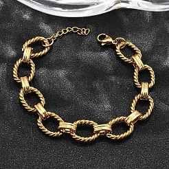 Ovale Gliederkettenarmbänder aus 304 Edelstahl für Damen&nbsp;BJEW-R021-09G