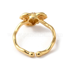 Anneaux de manchette en laiton éléphant micro pavé de zircone cubique&nbsp;RJEW-P088-02G
