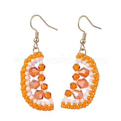 Boucles d'oreilles pendantes orange en acier inoxydable 304&nbsp;EJEW-MZ00653