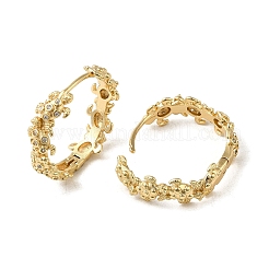 Orecchino a cerchio con micro pavé di zirconi cubici in ottone placcato oro kc&nbsp;EJEW-L271-16KCG-03