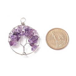 Pendentifs en copeaux de pierres naturelles mélangées&nbsp;PALLOY-JF01747