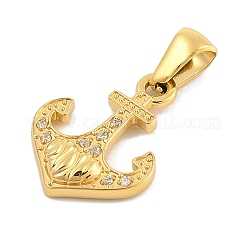 Ionenplattierung (IP) 304 Edelstahl Micro Pave Zirkonia Anhänger&nbsp;STAS-D112-03G-05