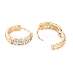 Boucles d'oreilles créoles en laiton zircon cubique micro pavé&nbsp;LS-EJEW-S234-04G