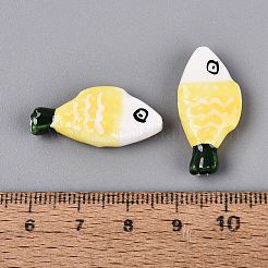 Perles de porcelaine peintes à la main en forme de poisson&nbsp;PORC-N013-06J