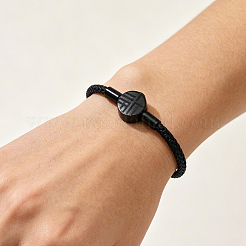Verstellbare Armbänder im chinesischen Stil mit Glückssymbolen aus geflochtenem Edelstahl 304 für Damen&nbsp;WF4660-4