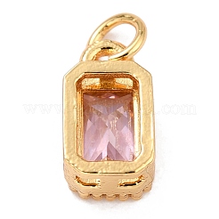 Encantos de circonita cúbica con incrustaciones de latón chapado en oro real de 18k&nbsp;ZIRC-L100-075G-08