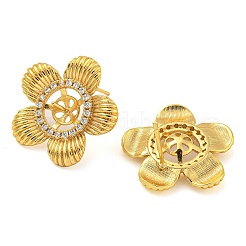 Accessoires de boucles d'oreilles en laiton à placage de crémaillère en laiton micro pavé de zircone cubique&nbsp;KK-T072-02G