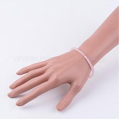 Natürliche Rose Stretch-Armbänder Quarz wulstige&nbsp;BJEW-JB02459-01