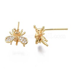 Fornituras de latón micro pave zirconia pendiente del perno prisionero&nbsp;KK-N233-044-01