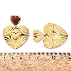 Pendientes colgantes de acero inoxidable 304 con resina.&nbsp;EJEW-V016-07G