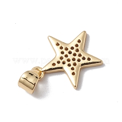 Placage de crémaillère en laiton micro pavé breloques en zircone cubique claire&nbsp;KK-H434-37G