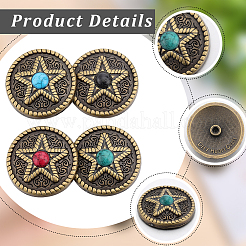 16 jeu de boutons en alliage de 4 couleurs&nbsp;FIND-GF0006-23