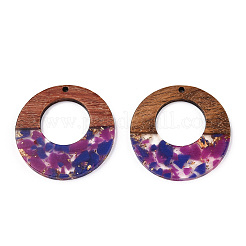 Pendentifs en résine transparente et bois de noyer&nbsp;RESI-TAC0017-74-A05