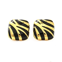 Orecchini a bottone in ottone smaltato&nbsp;EJEW-B120-02G-01