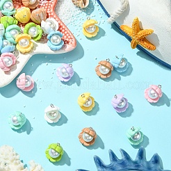 32pcs 8 couleurs pendentifs en résine opaque&nbsp;RESI-YW0003-48