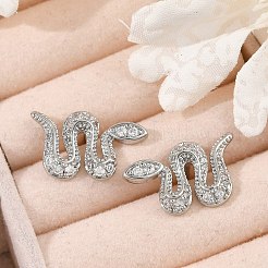 Latón micro pave aretes de circonita cúbica transparente&nbsp;EJEW-P301-17P