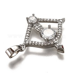 Breloques constellation en laiton clair zircone cubique&nbsp;KK-B031-08P